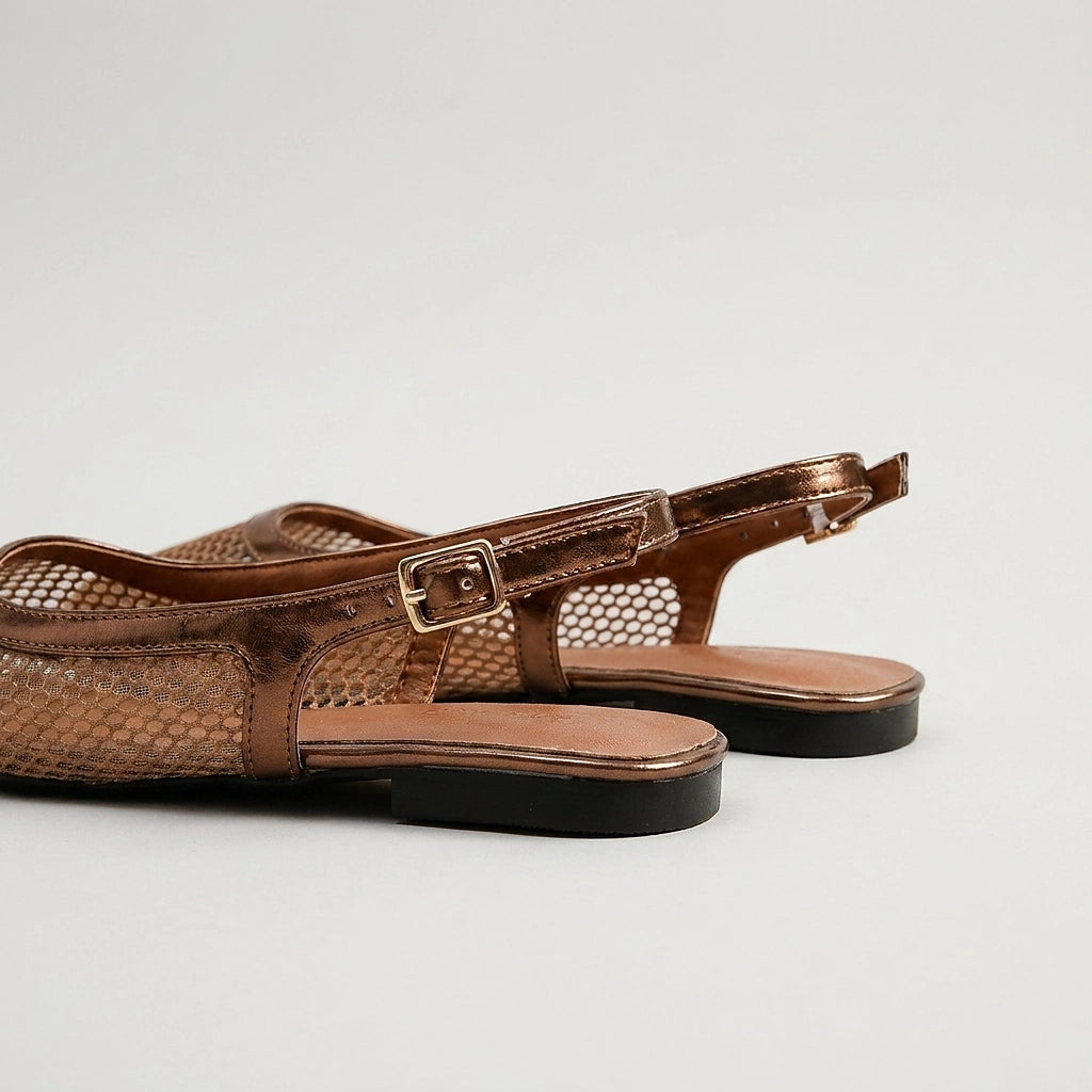 Lucy Mesh Slingback Flat Sandals