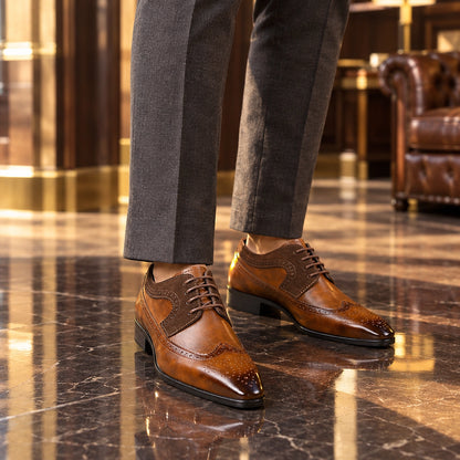 Dalvren Leather Brogue Derby — Brown (footwear environment 1)