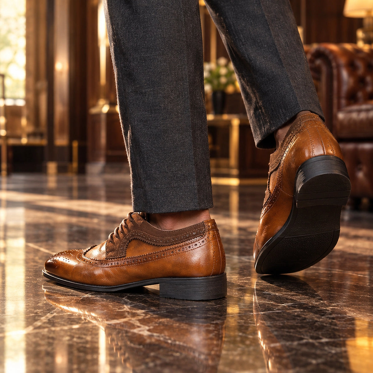 Dalvren Leather Brogue Derby — Brown (footwear environment 3)