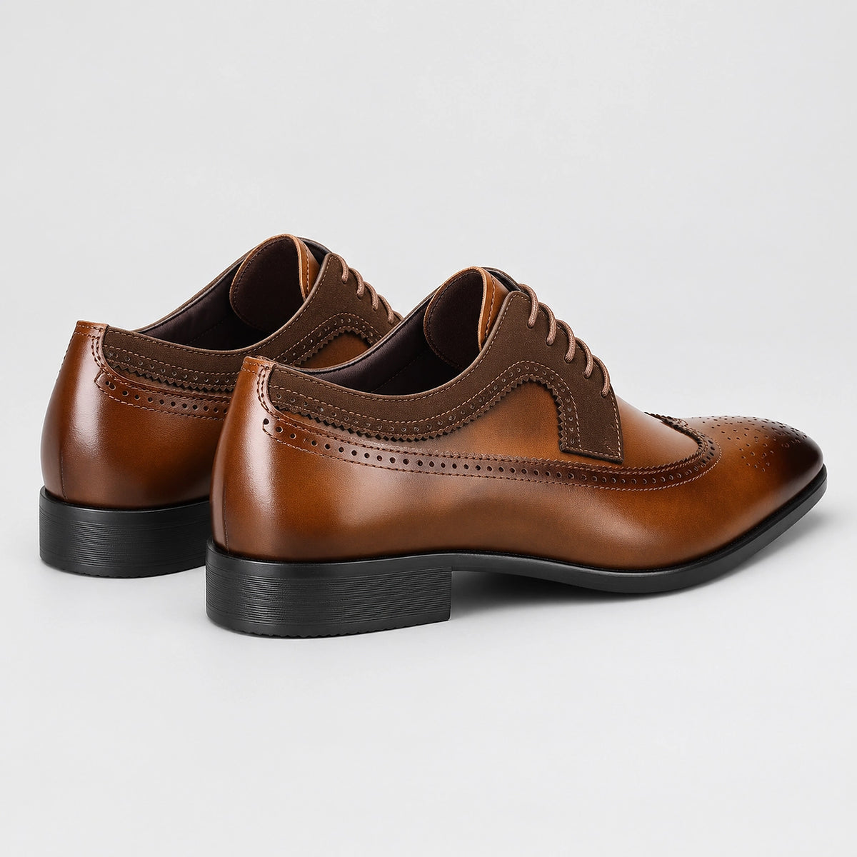 Dalvren Leather Brogue Derby — Brown (mens shoe angle)