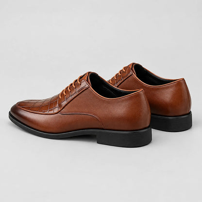Dorval Leather Oxford Dress Shoes — Brown (mens shoe angle)
