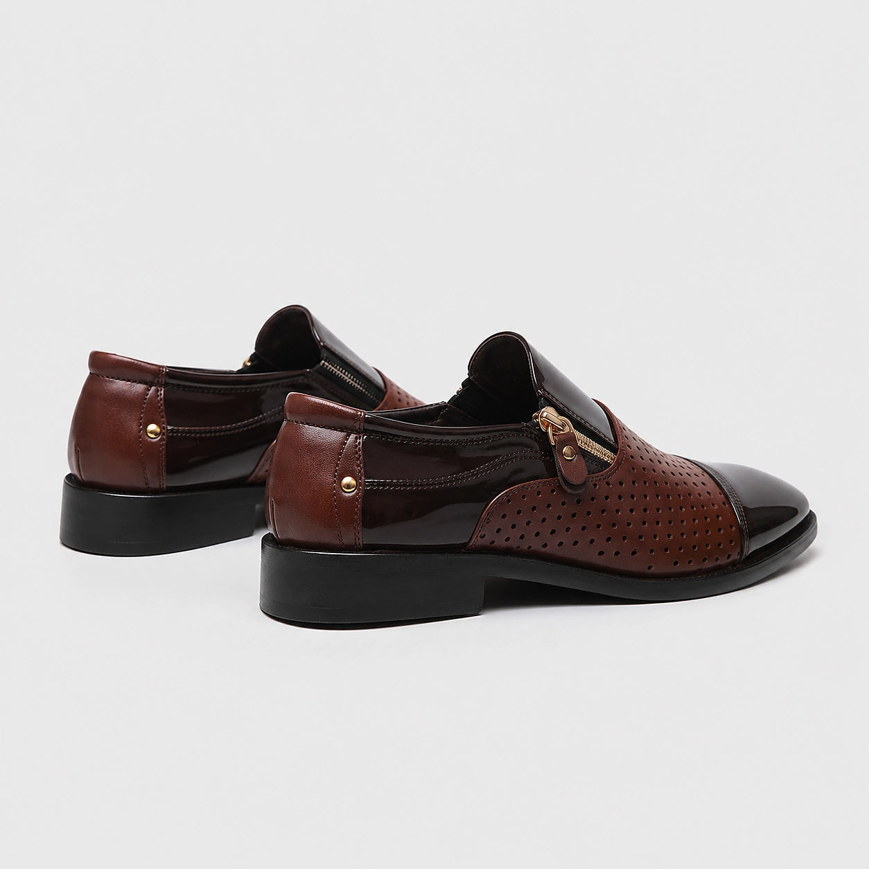 Halven Leather Slip-On Loafers — Brown (mens shoe angle)