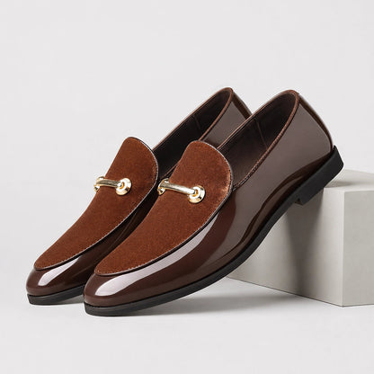 Dalcourt Leather Horsebit Loafers — Brown (mens shoe pedestal)