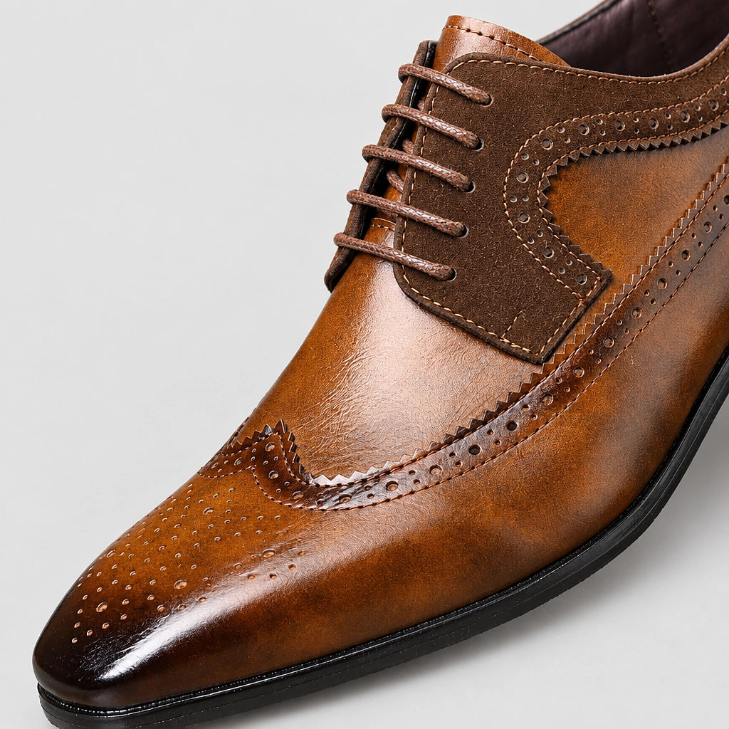 Dalvren Leather Brogue Derby — Brown (mens shoe zoom)