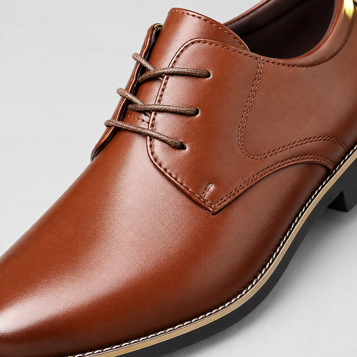 Darlow Leather Derby Oxfords — Brown (mens shoe zoom)