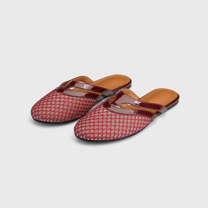 Quilana Mesh Mule Flats — Brown (studio solo)