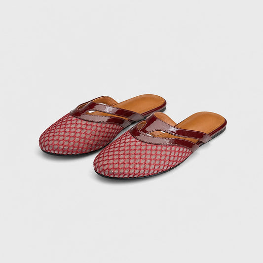 Quilana Mesh Mule Flats — Brown (studio solo)