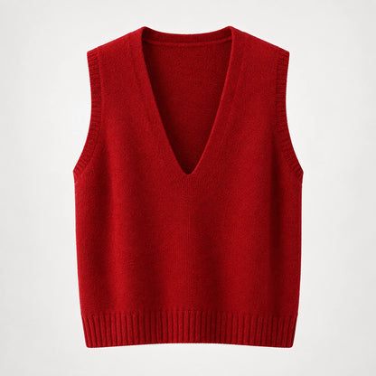 Harlo Wool Sweater Vest — Burgundy (apparel solo)