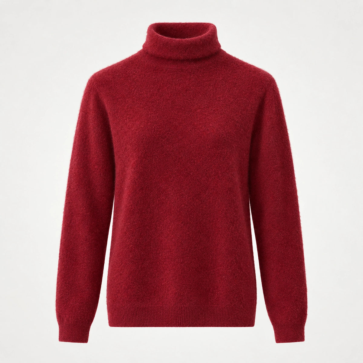 Delwyn Cashmere Turtleneck Sweater — Burgundy (apparel solo)