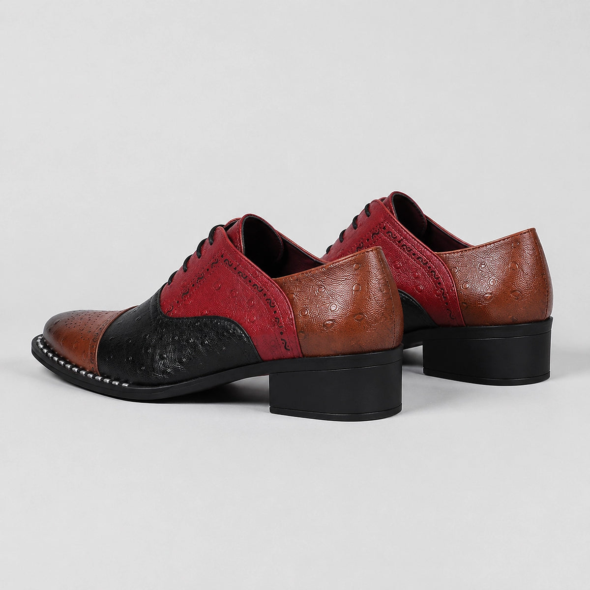 Halcourt Leather Oxford Dress Shoes — Burgundy Black Brown (mens shoe angle)