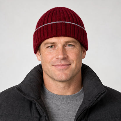 Dalton Wool Beanie — Burgundy (headwear model front)