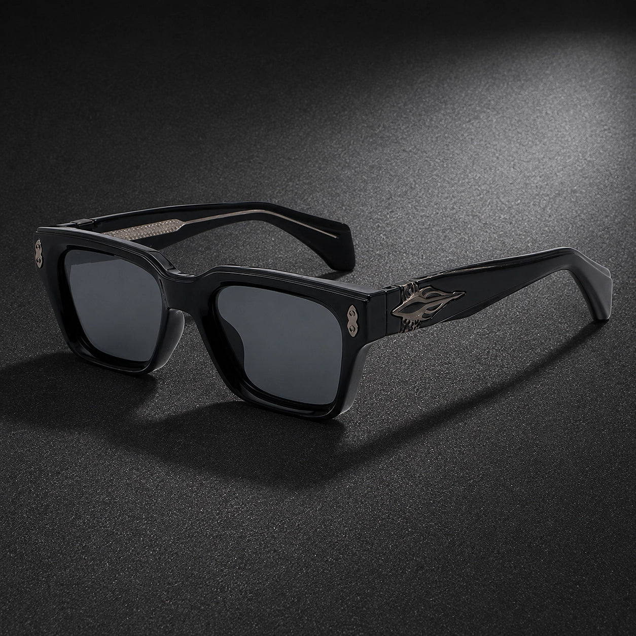 Halvero Torino Sunglasses — C1 Bright Black Frame/all Gray Film (sunglasses hero)