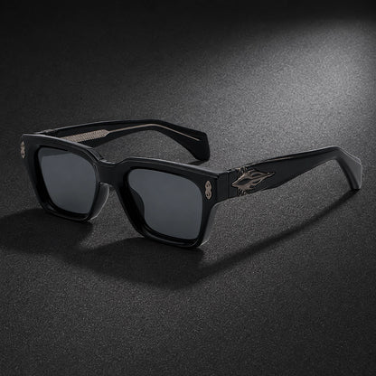 Halvero Torino Sunglasses — C1 Bright Black Frame/all Gray Film (sunglasses hero)