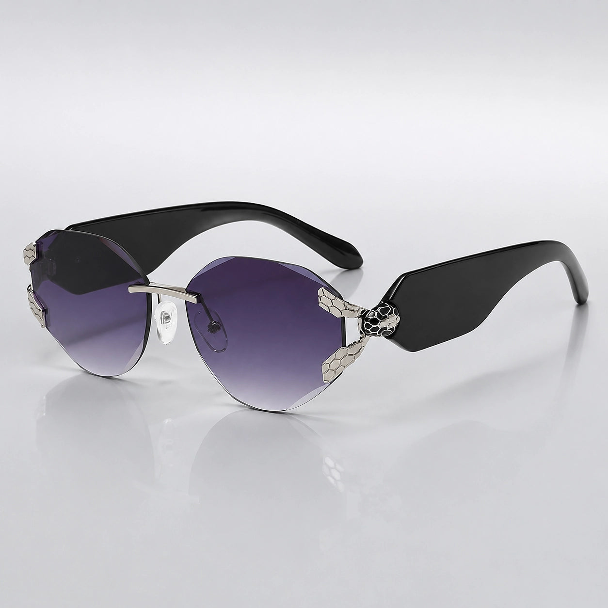 Calyx Serrano Sunglasses — C2 Silver Frame Gradient Gray Film (sunglasses hero)