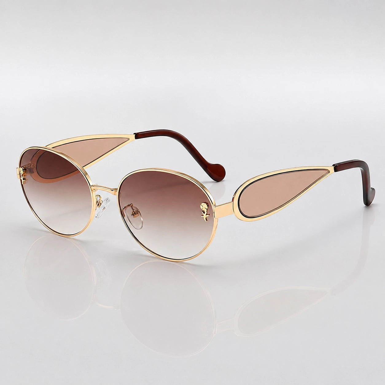 Delara Solano Sunglasses — C3 Gold Frame Tea Slices (sunglasses hero)