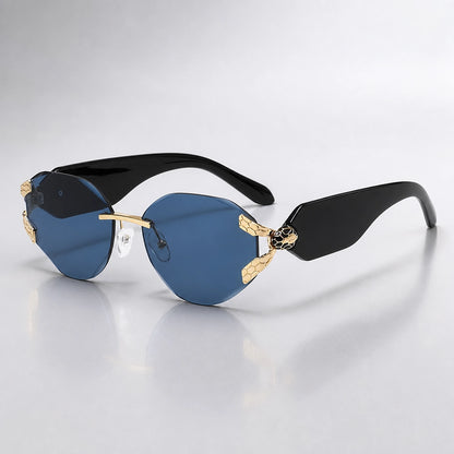 Calyx Serrano Sunglasses — C6 Gold Frame Dark Blue Film (sunglasses hero)