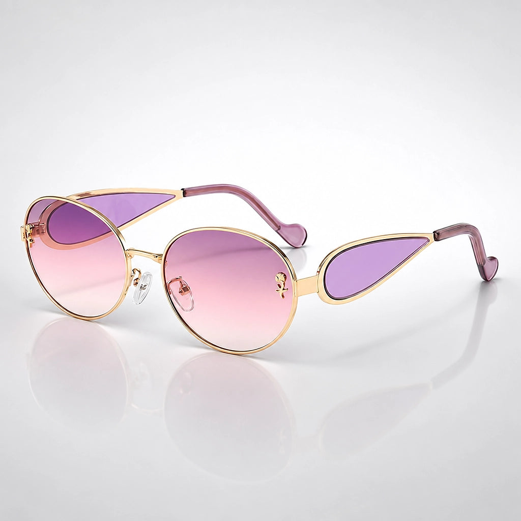 Delara Solano Sunglasses — C7 Gold Frame Purple Pink Tablets (sunglasses hero)