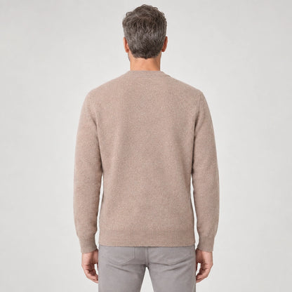 Dalven Wool Blend Cardigan — Camel (apparel back)