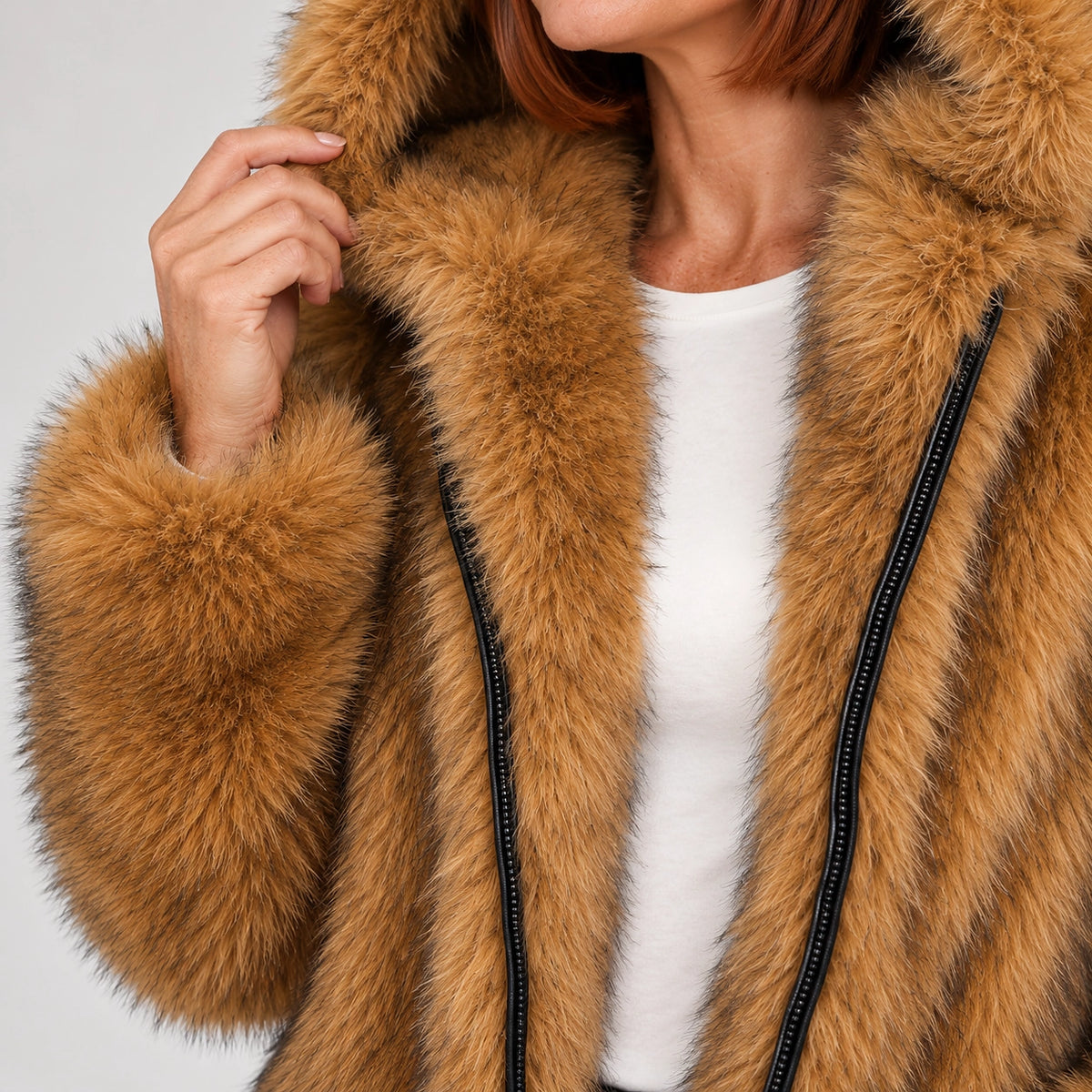 Avelsienne Hooded Jacket — Camel (apparel detail)