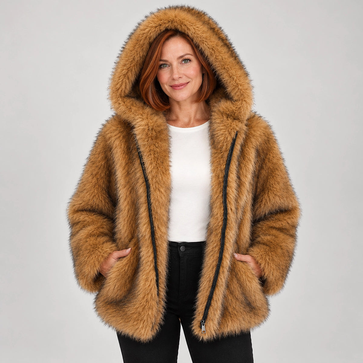 Avelsienne Hooded Jacket — Camel (apparel front)