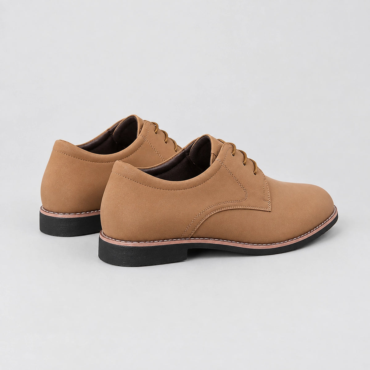 Halkirk Leather Derby Oxfords — Camel (mens shoe angle)