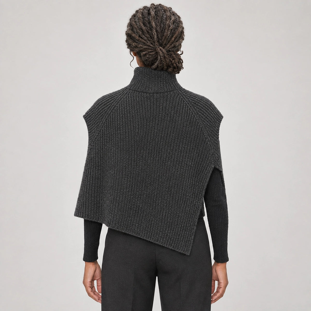 Broden Wool Blend Sweater — Charcoal (apparel back)