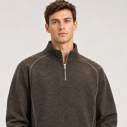 Dekoro Wool Blend Pullover — Charcoal (apparel detail)