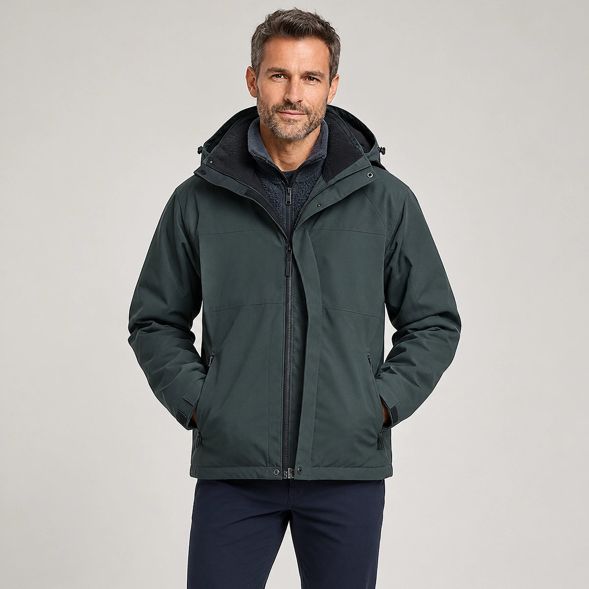 Draven Fleece Lined Jacket — Charcoal (apparel front)