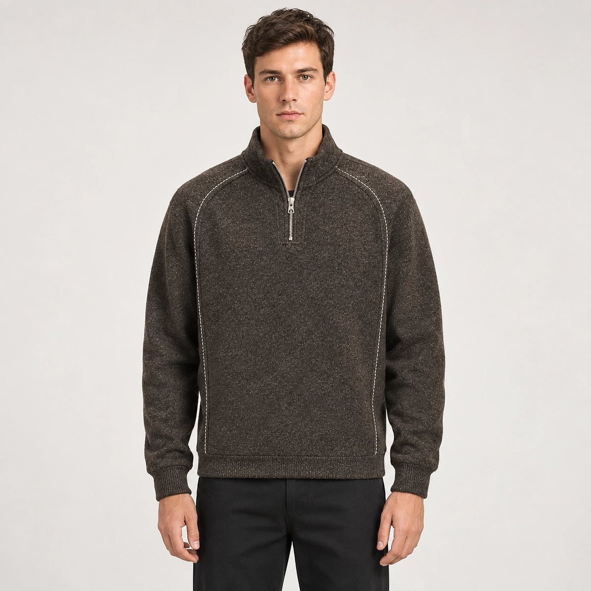 Dekoro Wool Blend Pullover — Charcoal (apparel front)