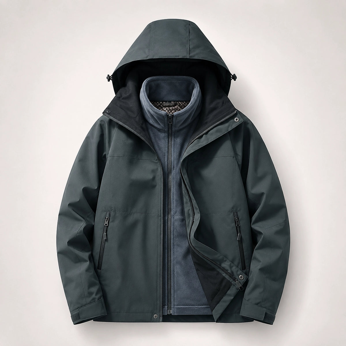 Draven Fleece Lined Jacket — Charcoal (apparel solo)