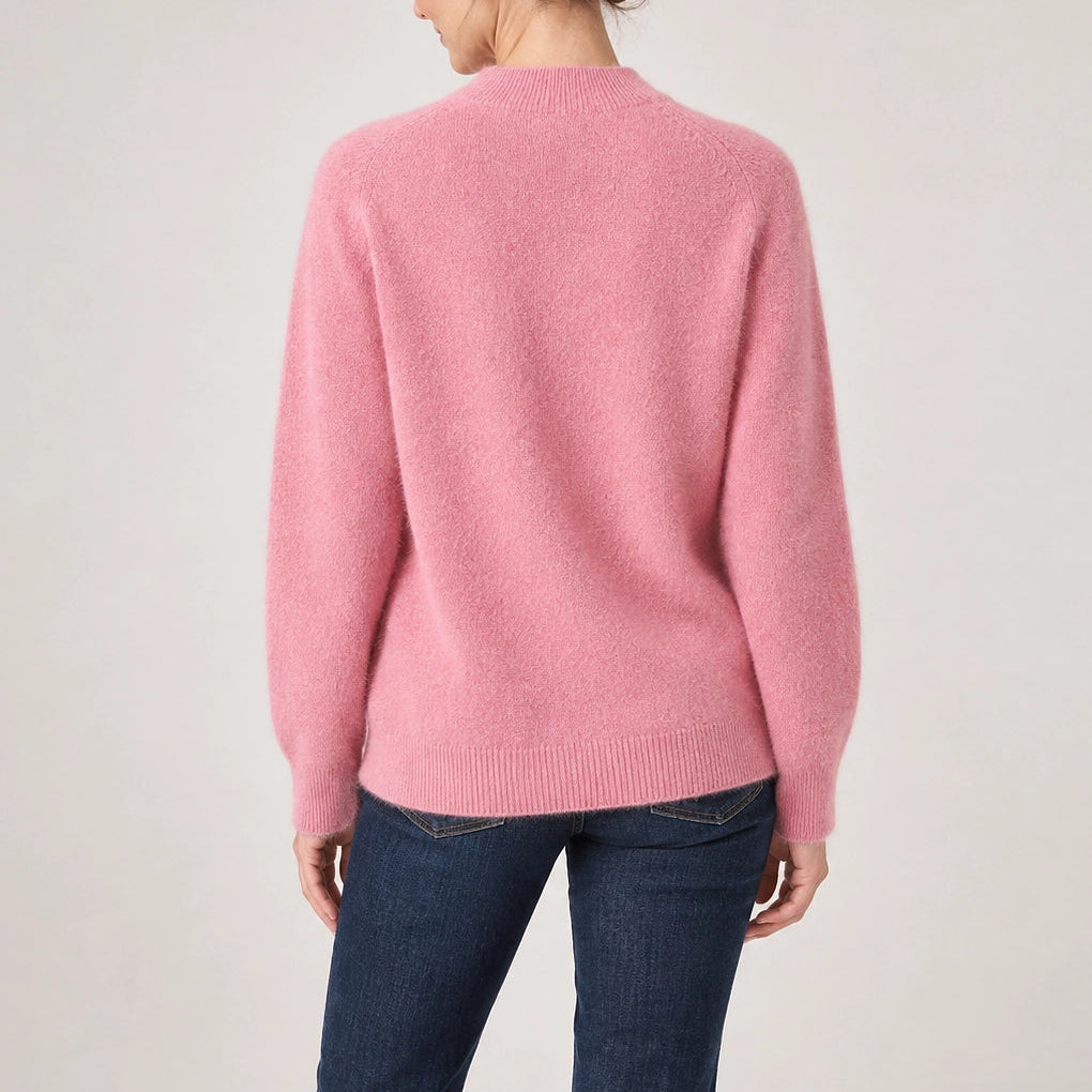 Halvern Cashmere Crewneck Sweater — Clay Pink (apparel back)