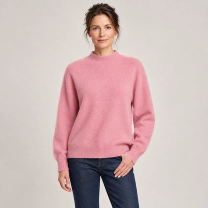 Halvern Cashmere Crewneck Sweater — Clay Pink (apparel front)