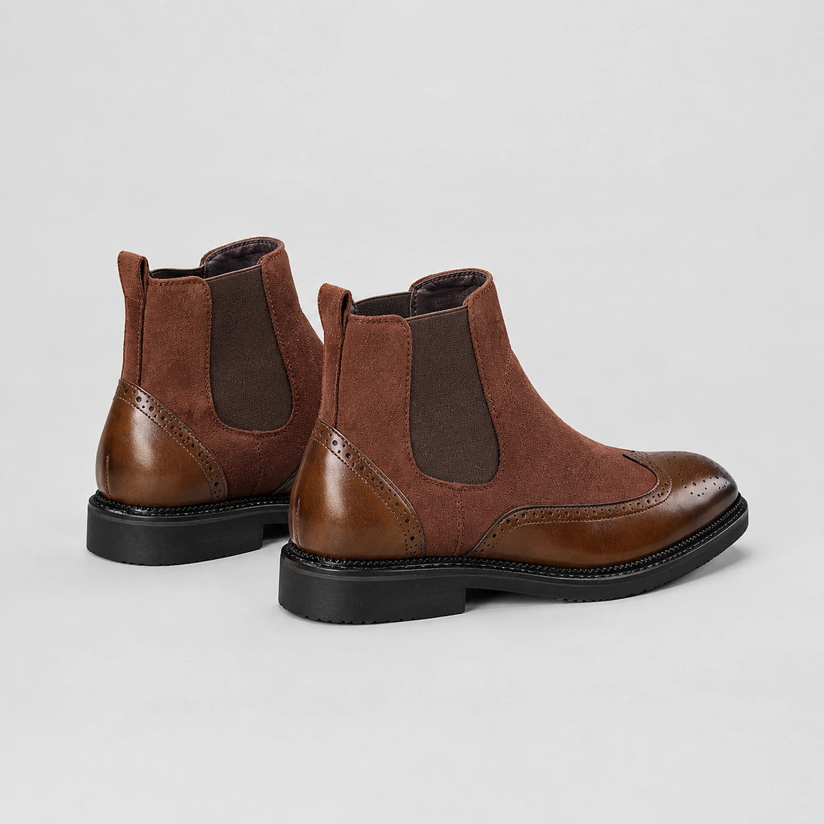 Dreven Leather Chelsea Boots — Cognac Brown (mens shoe angle)