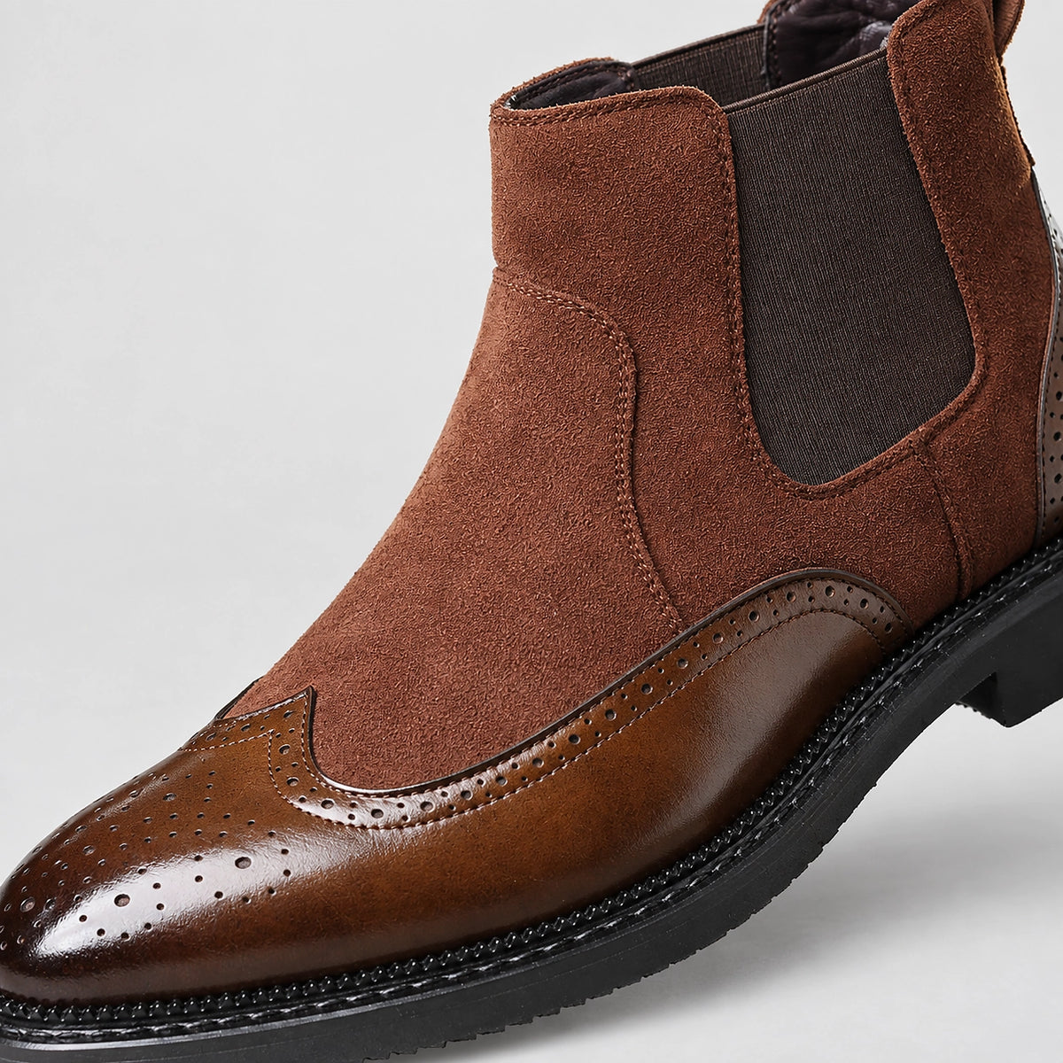 Dreven Leather Chelsea Boots — Cognac Brown (mens shoe zoom)