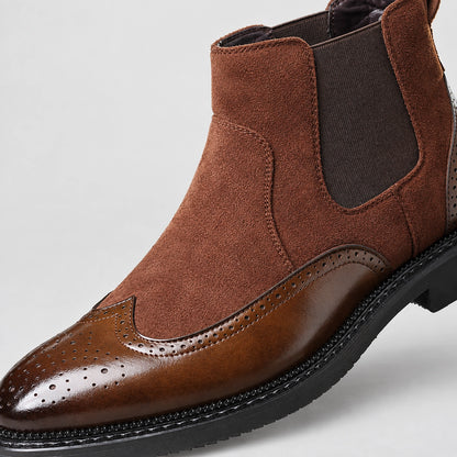 Dreven Leather Chelsea Boots — Cognac Brown (mens shoe zoom)