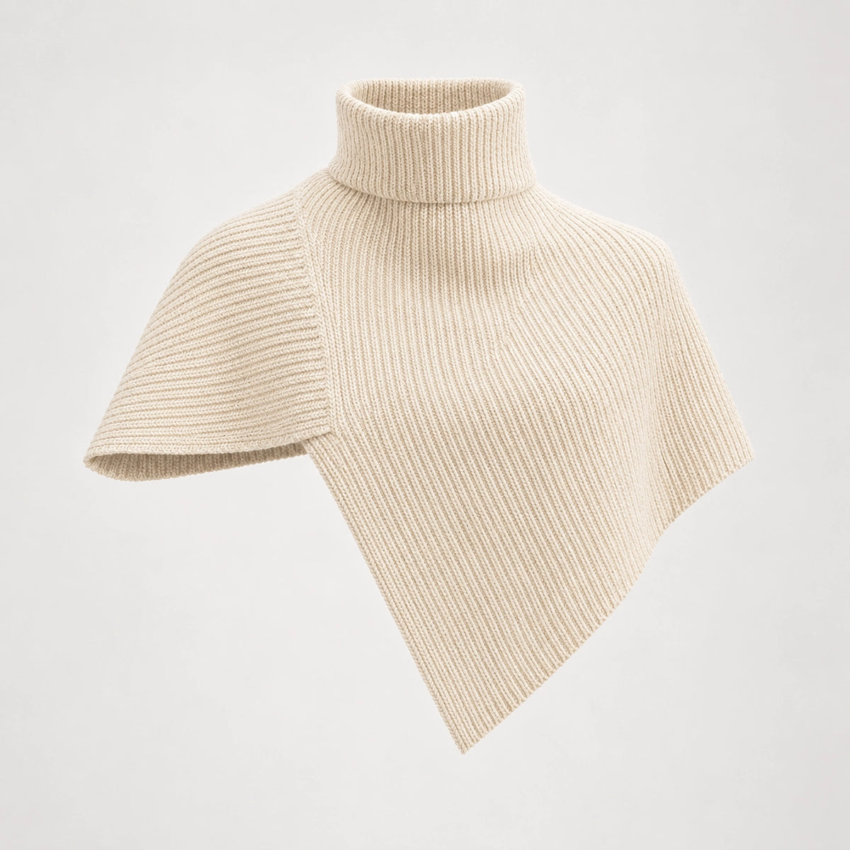 Belvara Ribbed Knit Wrap — Cream (apparel solo)
