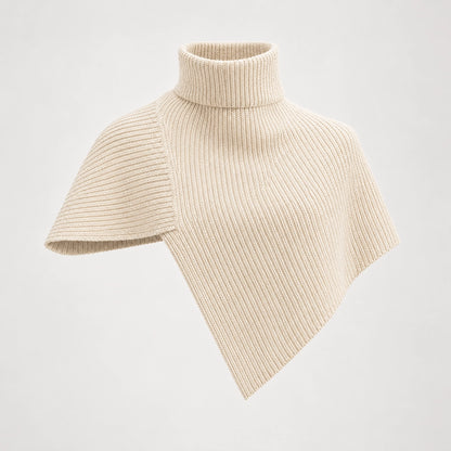 Belvara Ribbed Knit Wrap — Cream (apparel solo)