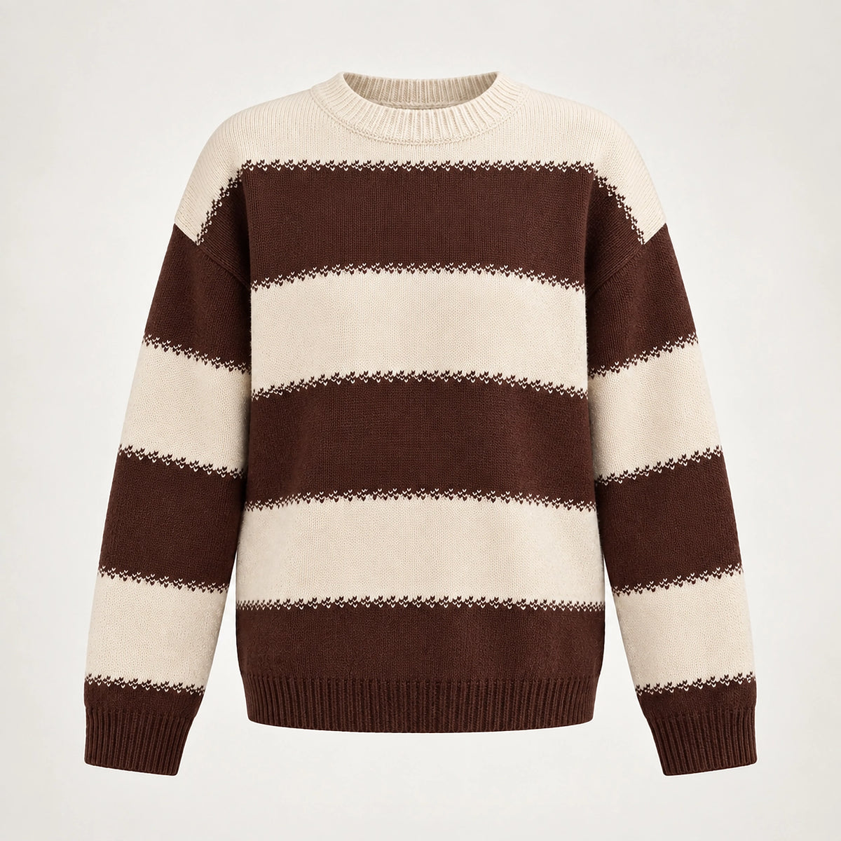 Dalroy Striped Knit Sweater — Cream Chocolate Stripe (apparel solo)