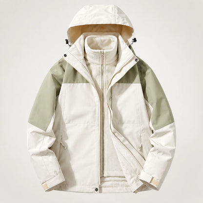 Brindal Hooded Shell Jacket — Cream & Sage (apparel solo)