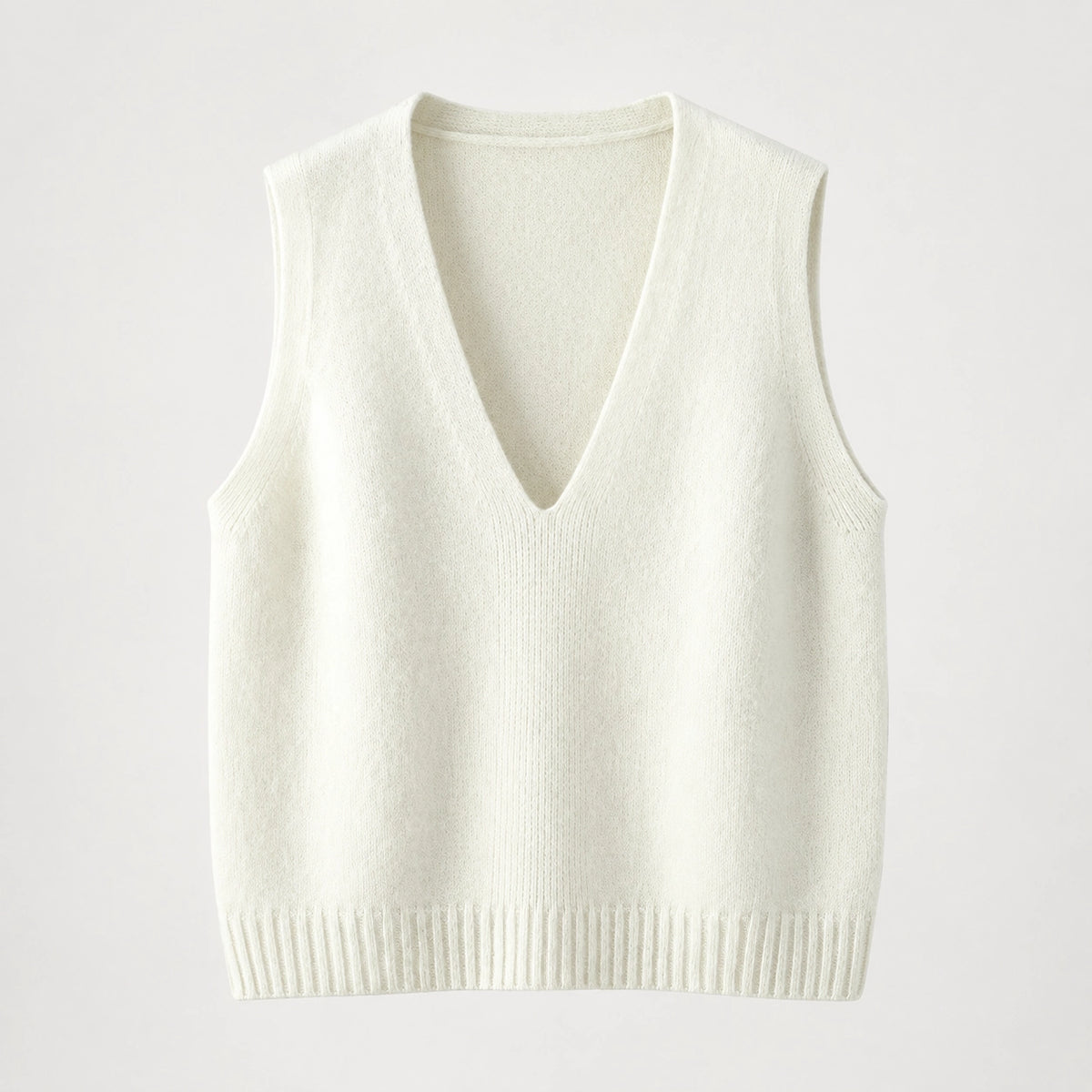 Harlo Wool Sweater Vest — Cream White (apparel solo)