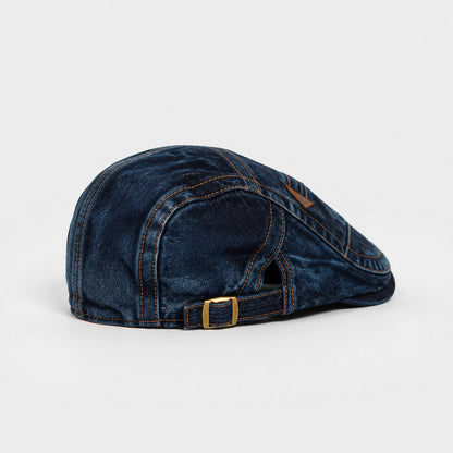 Halden Denim Beret — Dark Blue (studio solo alt)