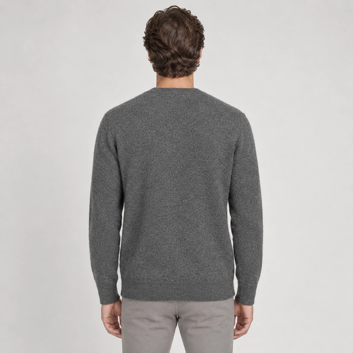Dalven Wool Blend Cardigan — Dark Gray (apparel back)