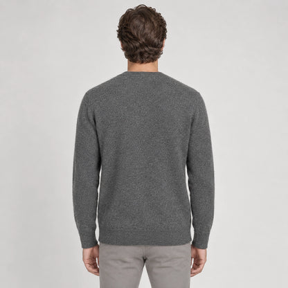 Dalven Wool Blend Cardigan — Dark Gray (apparel back)