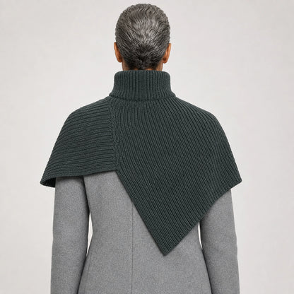 Belvara Ribbed Knit Wrap — Dark Gray (apparel back)