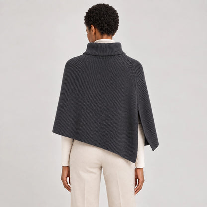 Hobart Wool Poncho — Dark Gray (apparel back)
