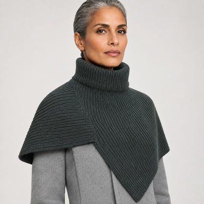 Belvara Ribbed Knit Wrap — Dark Gray (apparel detail)