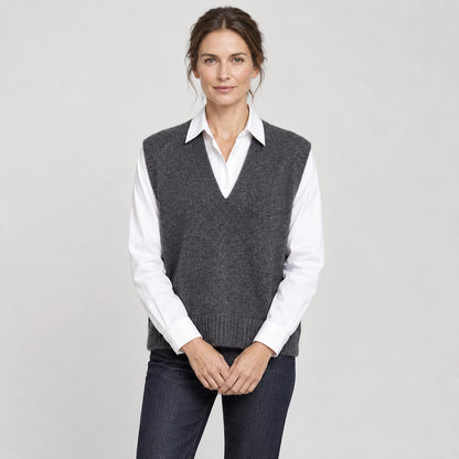 Harlo Wool Sweater Vest — Dark Gray (apparel front)