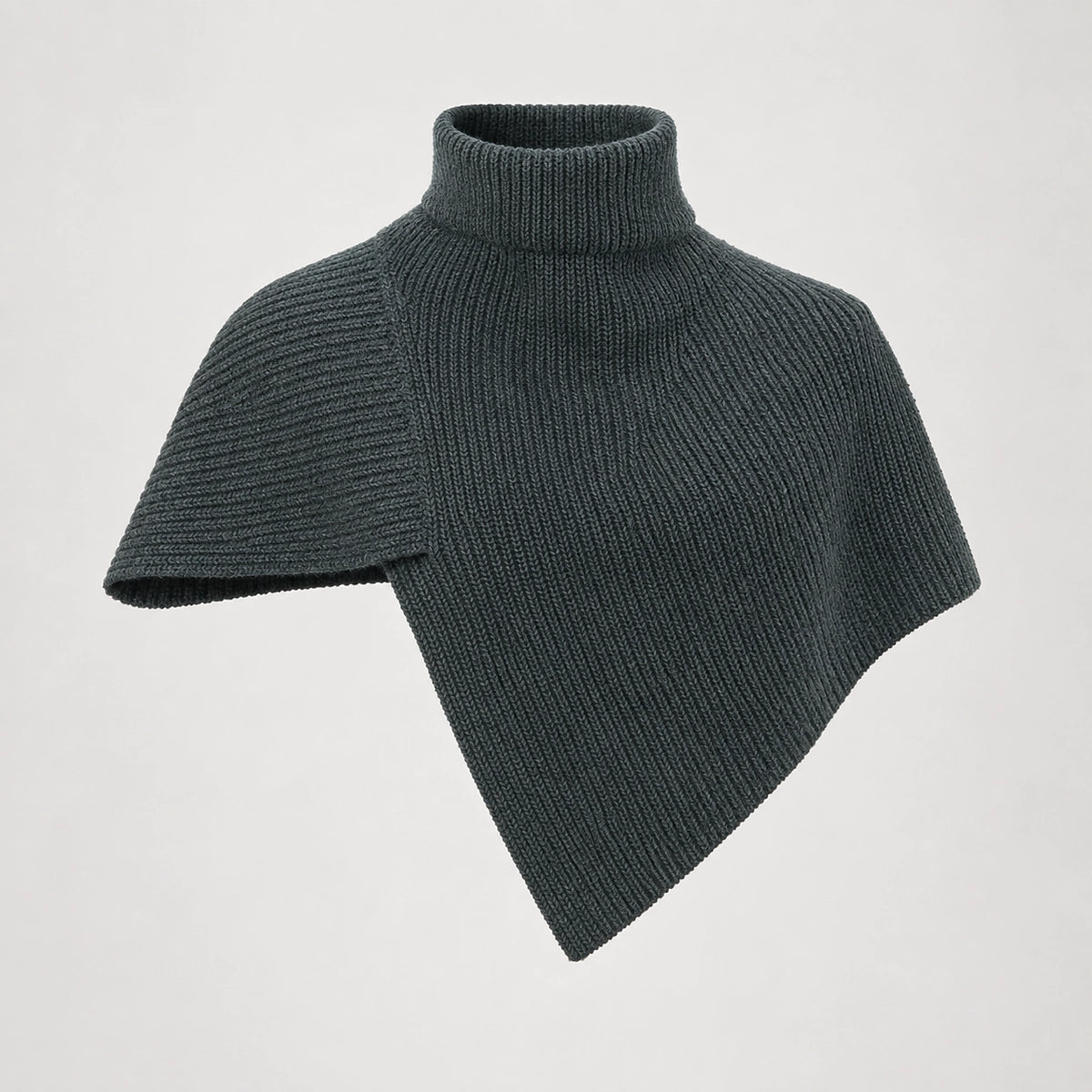 Belvara Ribbed Knit Wrap — Dark Gray (apparel solo)