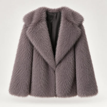 Neravessa Lapel Coat — Dark Gray (apparel solo)