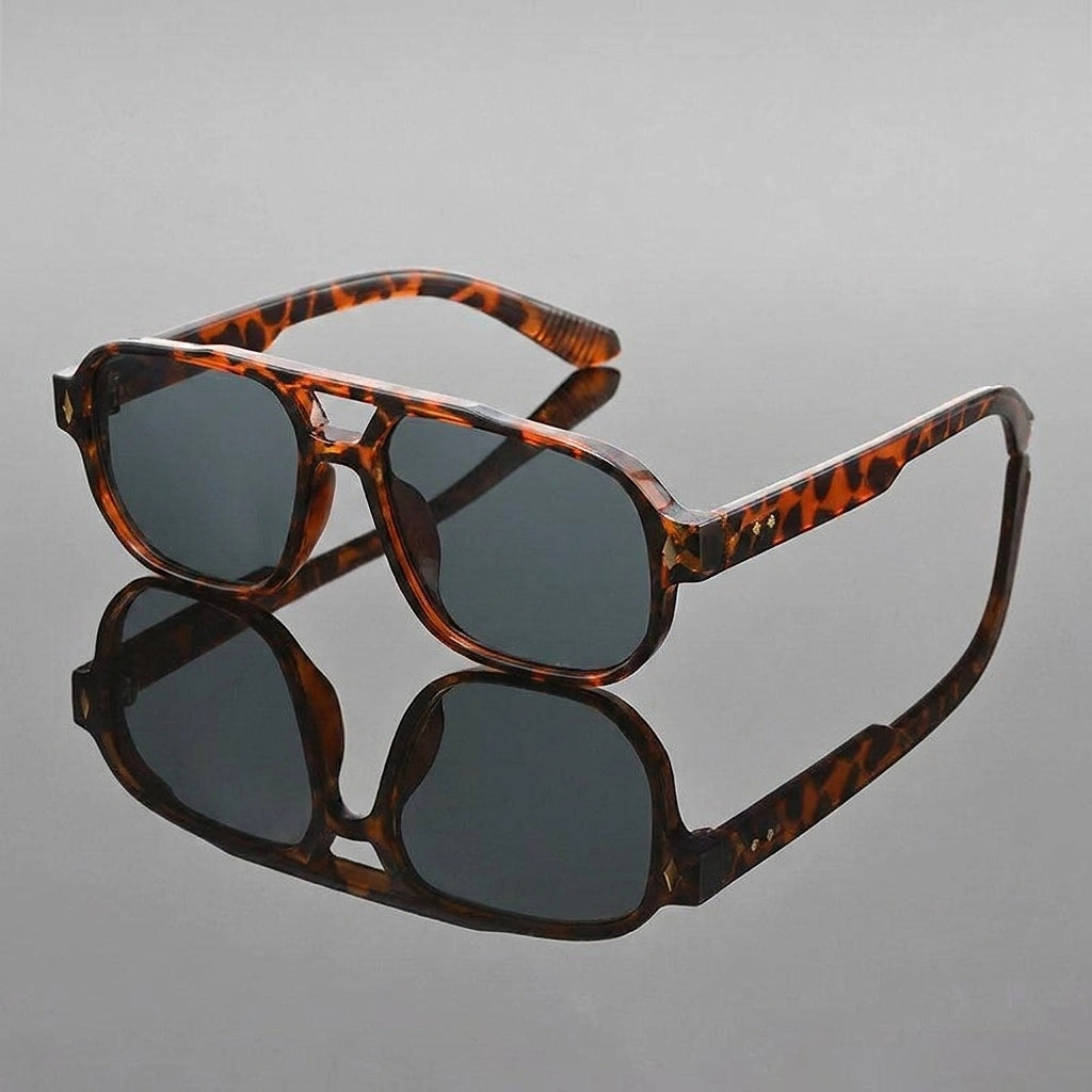 Quelro Aviator Sunglasses — Dark Leopard (match anchor 1)